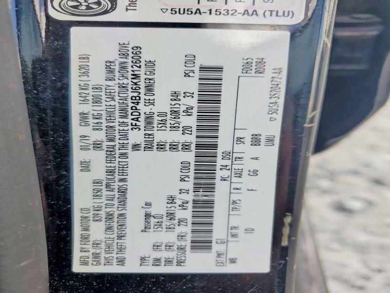 Aukcja sprzedaży 2019 Ford Fiesta, vin: 3FADP4BJ6KM126069, numer aukcji: 65159076