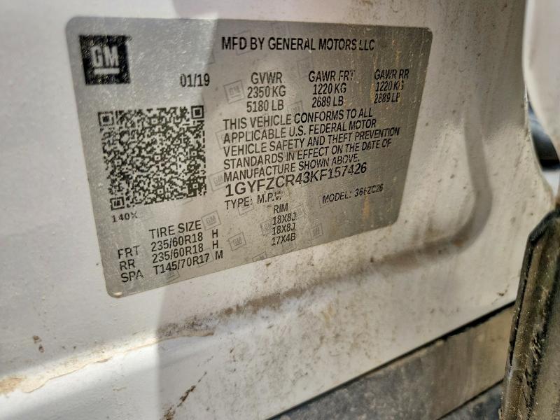 2019 Cadillac Xt4 მანქანა იყიდება აუქციონზე, vin: 1GYFZCR43KF157426, აუქციონის ნომერი: 64044496