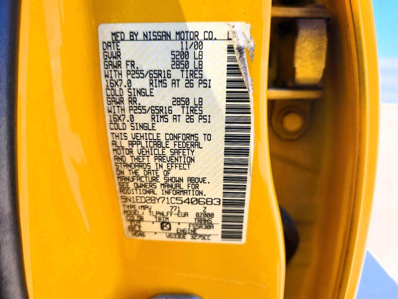Продажа на аукционе авто 2001 Nissan Xterra, vin: 5N1ED28Y71C540683, номер лота: 67048036