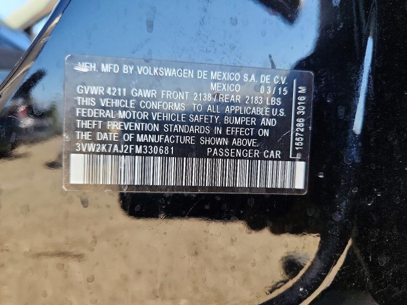 Aukcja sprzedaży 2015 Volkswagen Jetta, vin: 3VW2K7AJ2FM330681, numer aukcji: 63772246