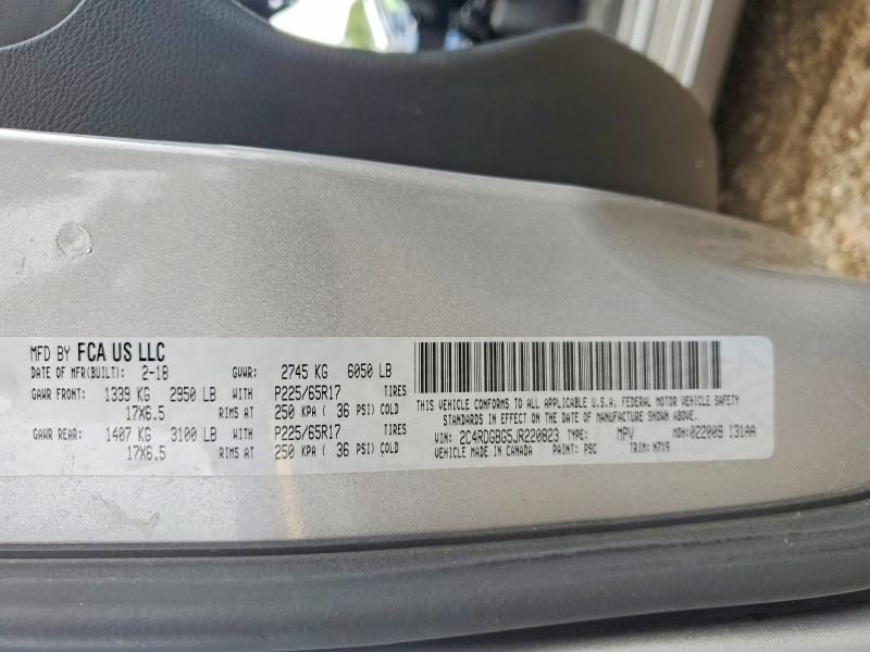 Продажа на аукционе авто 2018 Dodge Grand Caravan, vin: 2C4RDGBG5JR220823, номер лота: 63448156