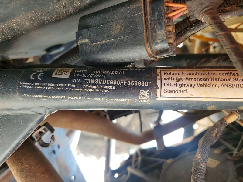 66446086 :رقم المزاد ، 3NSVDE990FF369930 vin ، 2015 Polaris Rzr مزاد بيع