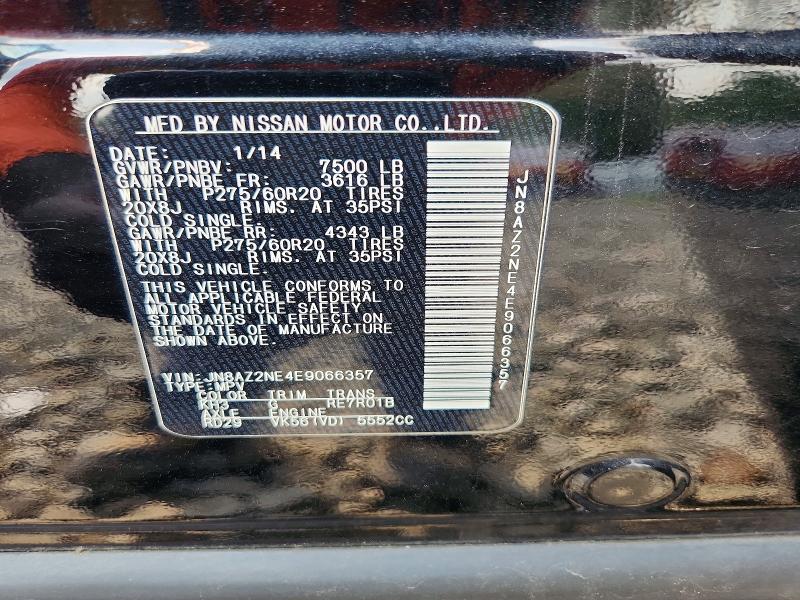 Aukcja sprzedaży 2014 Infiniti Qx80, vin: JN8AZ2NE4E9066357, numer aukcji: 64267916