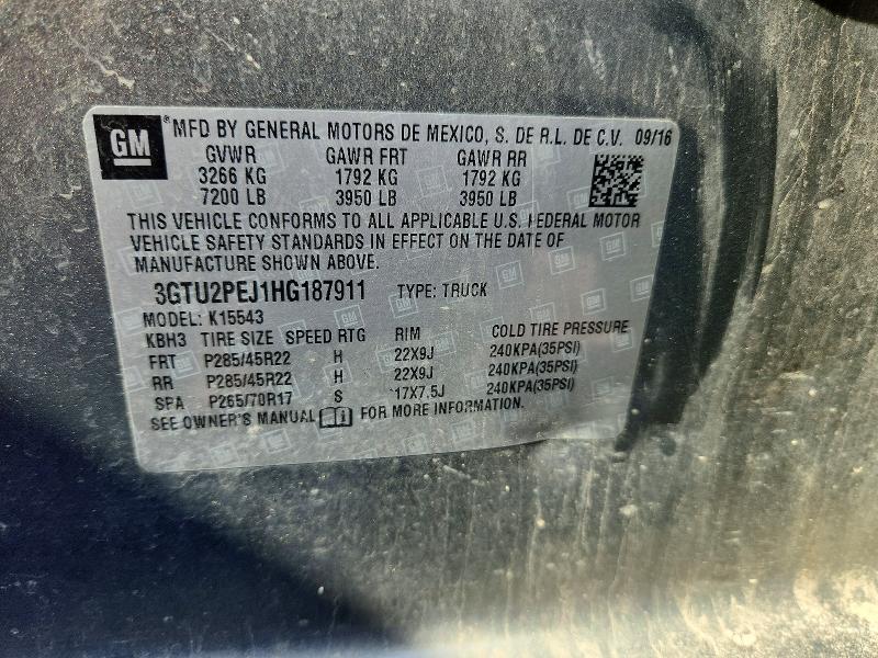 65532846 :رقم المزاد ، 3GTU2PEJ1HG187911 vin ، 2017 Gmc Sierra مزاد بيع