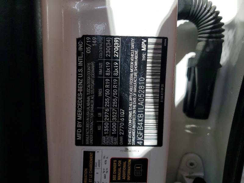 Aukcja sprzedaży 2020 Mercedes-benz Gle, vin: 4JGFB4KB1LA052810, numer aukcji: 64389836