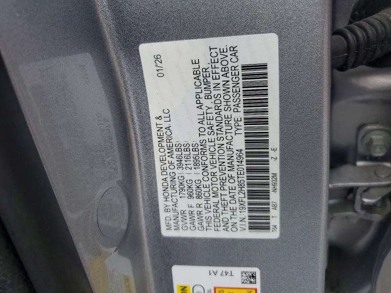 Продажа на аукционе авто 2026 Honda Civic, vin: 19XFL2H85TE014964, номер лота: 64067686