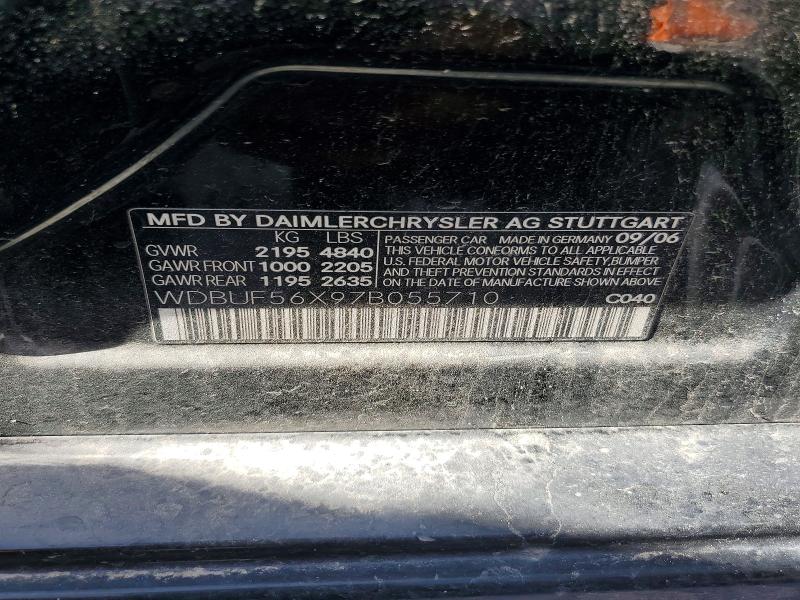 64970376 :رقم المزاد ، WDBUF56X97B055710 vin ، 2007 Mercedes-benz E مزاد بيع