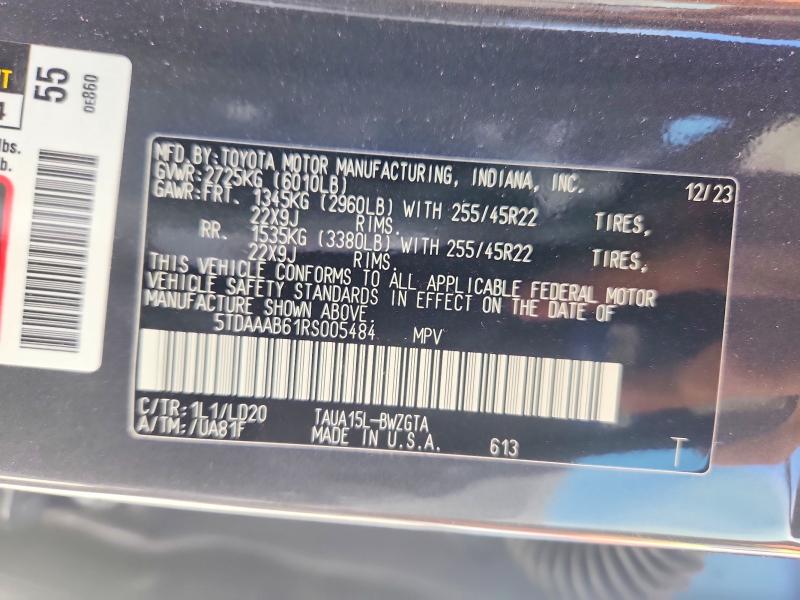 Aukcja sprzedaży 2024 Lexus Tx 350, vin: 5TDAAAB61RS005484, numer aukcji: 65019056