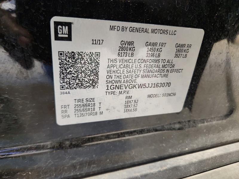 Aukcja sprzedaży 2018 Chevrolet Traverse, vin: 1GNEVGKW5JJ163070, numer aukcji: 66515866