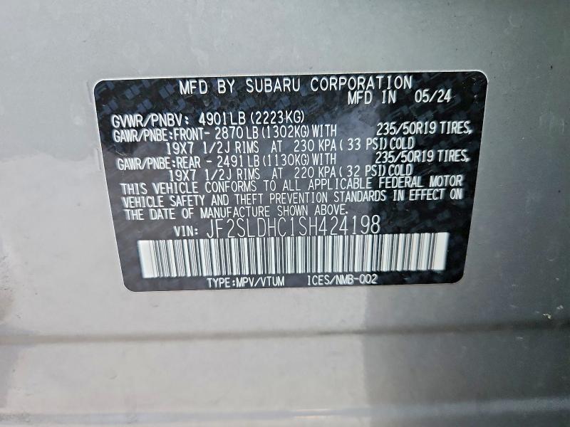 Aukcja sprzedaży 2025 Subaru Forester, vin: JF2SLDHC1SH424198, numer aukcji: 66176876