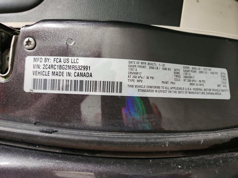Продажа на аукционе авто 2021 Chrysler Pacifica, vin: 2C4RC1BG2MR532991, номер лота: 65186566