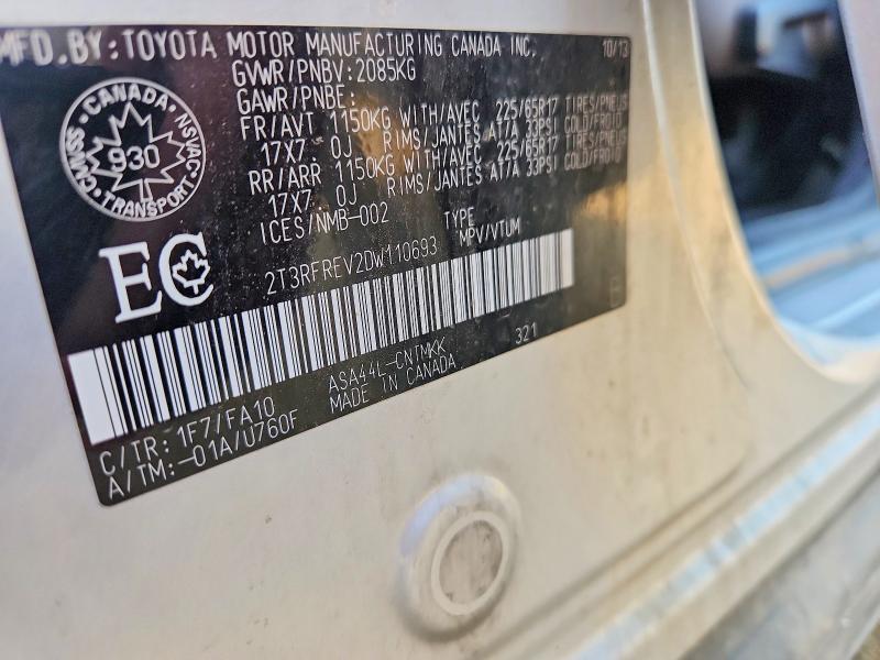 63724636 :رقم المزاد ، 2T3RFREV2DW110693 vin ، 2013 Toyota Rav4 مزاد بيع