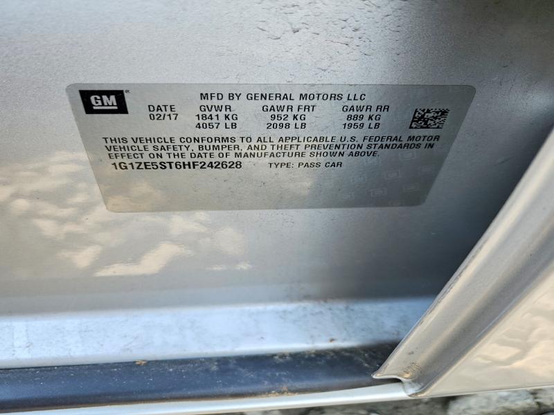 2017 Chevrolet Malibu მანქანა იყიდება აუქციონზე, vin: 1G1ZE5ST6HF242628, აუქციონის ნომერი: 63812736
