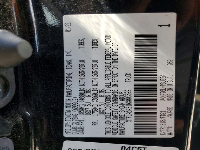 Продаж на аукціоні авто 2022 Toyota Tundra, vin: 5TFLA5AB1NX003592, номер лоту: 62257616