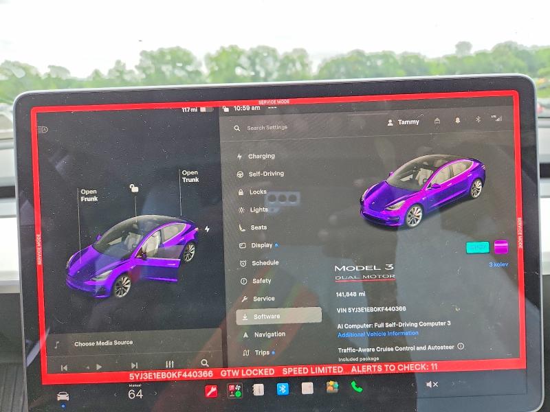 Aukcja sprzedaży 2019 Tesla Model 3, vin: 5YJ3E1EB0KF440366, numer aukcji: 63003686