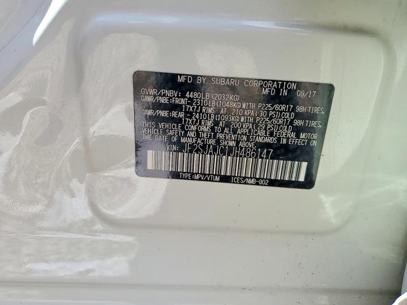 64604166 :رقم المزاد ، JF2SJAJC1JH486147 vin ، 2018 Subaru Forester مزاد بيع