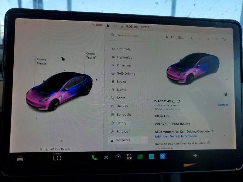 Продаж на аукціоні авто 2022 Tesla Model 3, vin: 5YJ3E1EB5NF158065, номер лоту: 64943916
