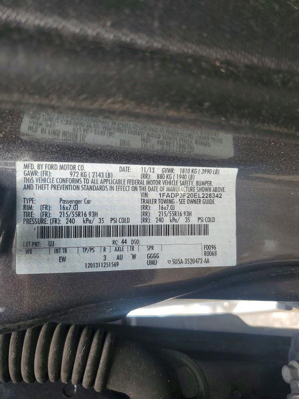 Продаж на аукціоні авто 2014 Ford Focus, vin: 1FADP3F20EL22834X, номер лоту: 66082416
