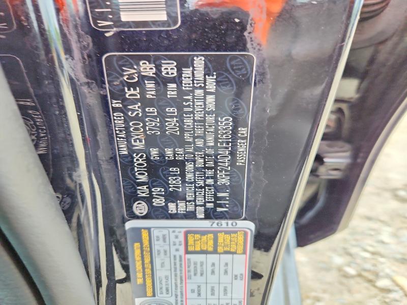 64598386 :رقم المزاد ، 3KPF24AD4LE163355 vin ، 2020 Kia Forte مزاد بيع