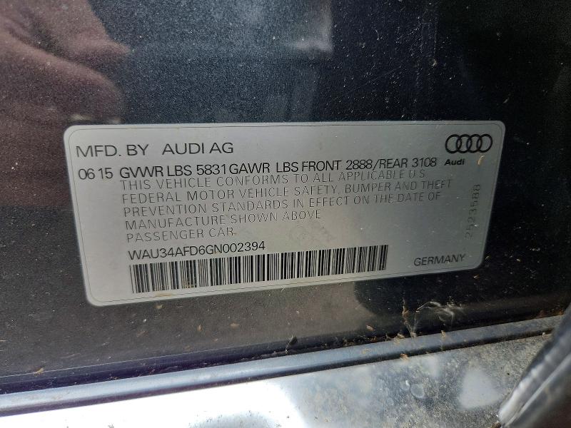 Продажа на аукционе авто 2016 Audi A8, vin: WAU34AFD6GN002394, номер лота: 63537566