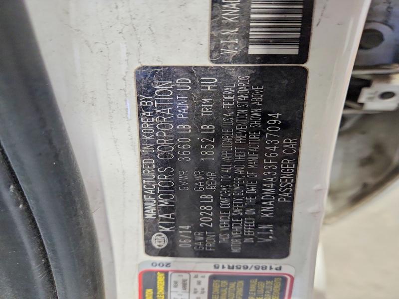 65771626 :رقم المزاد ، KNADM4A33F6437094 vin ، 2015 Kia Rio مزاد بيع