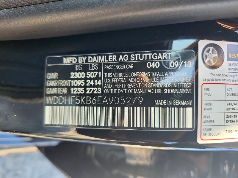 Продажа на аукционе авто 2014 Mercedes-benz E, vin: WDDHF5KB6EA905279, номер лота: 65530096