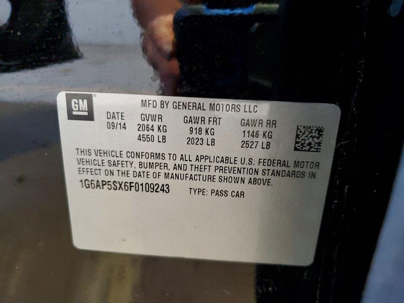 Продаж на аукціоні авто 2015 Cadillac Cts, vin: 1G6AP5SX6F0109243, номер лоту: 63898866