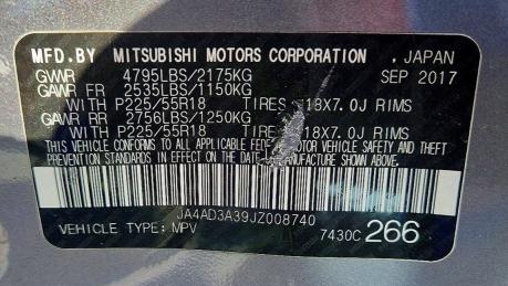 Aukcja sprzedaży 2018 Mitsubishi Outlander, vin: JA4AD3A39JZ008740, numer aukcji: 63550516