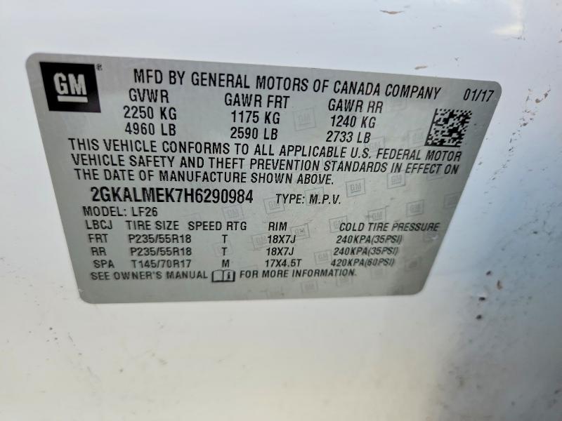 Aukcja sprzedaży 2017 Gmc Terrain, vin: 2GKALMEK7H6290984, numer aukcji: 65108936