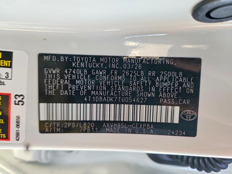 64634646 :رقم المزاد ، 4T1DBADK7TU054627 vin ، 2026 Toyota Camry مزاد بيع