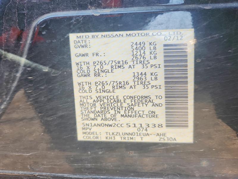Продажа на аукционе авто 2012 Nissan Xterra, vin: 5N1AN0NW2CC511338, номер лота: 65799106