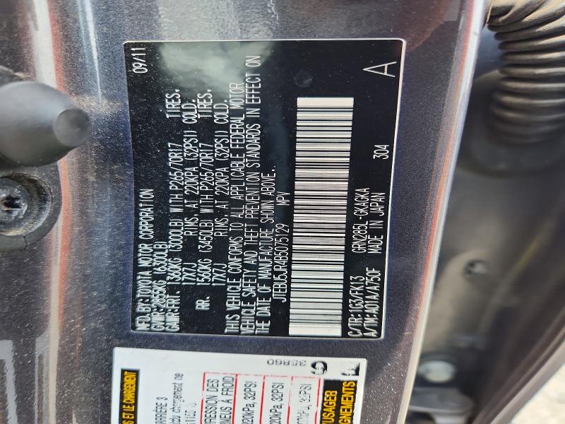 64137466 :رقم المزاد ، JTEBU5JR4B5075129 vin ، 2011 Toyota 4runner مزاد بيع