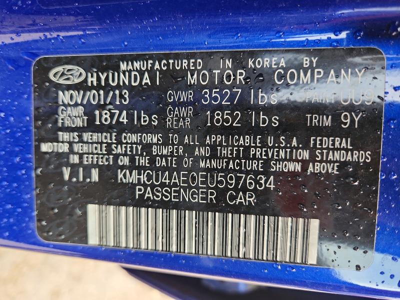 Продаж на аукціоні авто 2014 Hyundai Accent, vin: KMHCU4AE0EU597634, номер лоту: 67085526