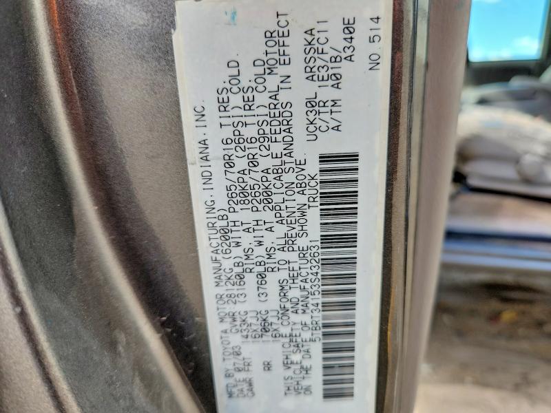 Продаж на аукціоні авто 2003 Toyota Tundra, vin: 5TBRT34153S432631, номер лоту: 66050996