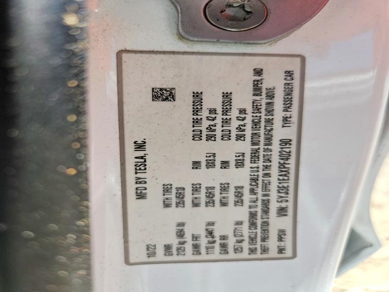 2023 Tesla Model 3 მანქანა იყიდება აუქციონზე, vin: 5YJ3E1EAXPF402190, აუქციონის ნომერი: 66443316
