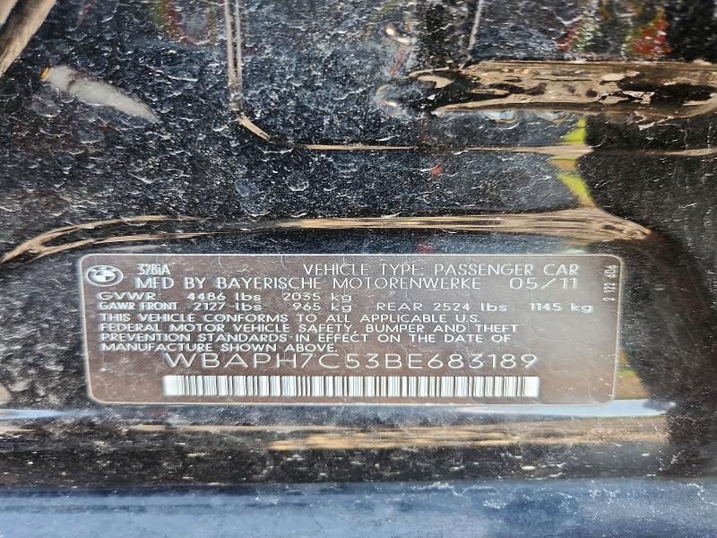 2011 Bmw 328 მანქანა იყიდება აუქციონზე, vin: WBAPH7C53BE683189, აუქციონის ნომერი: 64271166