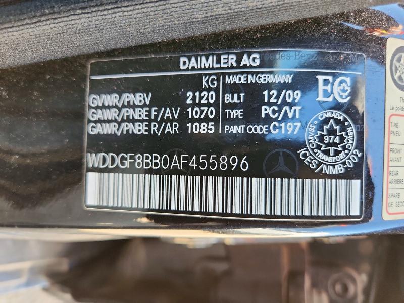 Продажа на аукционе авто 2010 Mercedes-benz C, vin: WDDGF8BB0AF455896, номер лота: 66939686