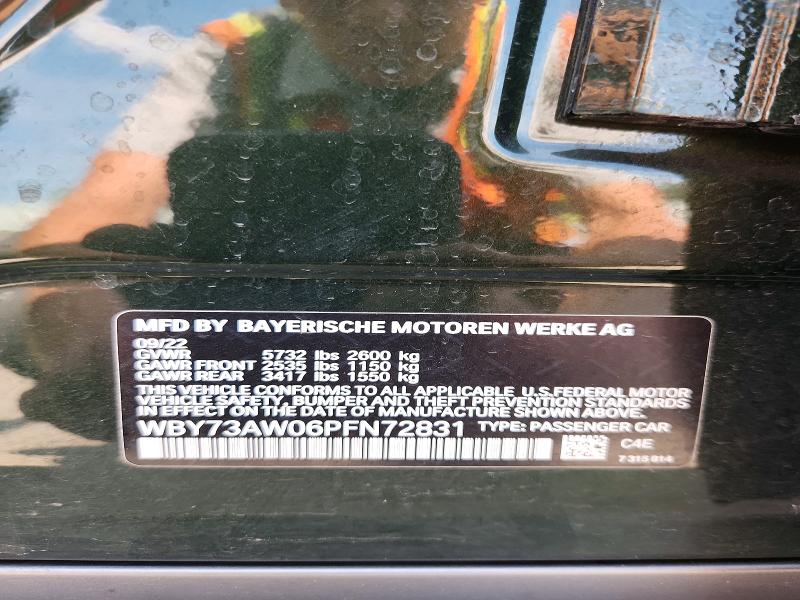 2023 Bmw I4 მანქანა იყიდება აუქციონზე, vin: WBY73AW06PFN72831, აუქციონის ნომერი: 66110186