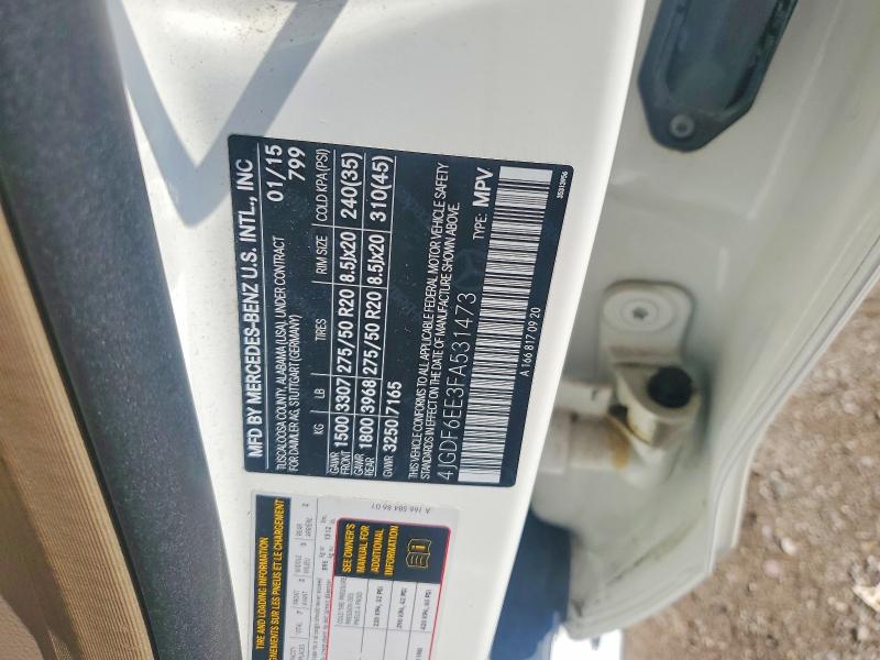 64725216 :رقم المزاد ، 4JGDF6EE3FA531473 vin ، 2015 Mercedes-benz Gl مزاد بيع