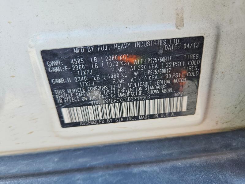 Продажа на аукционе авто 2013 Subaru Outback, vin: 4S4BRCKC6D3314002, номер лота: 62943586