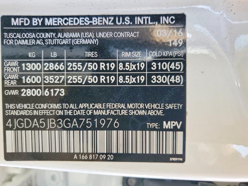 Продаж на аукціоні авто 2016 Mercedes-benz Gle, vin: 4JGDA5JB3GA751976, номер лоту: 64596916