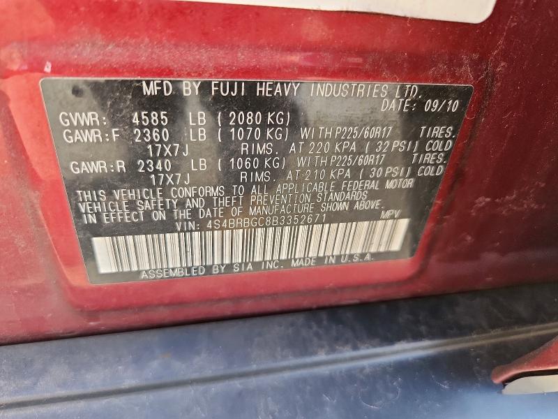 Продаж на аукціоні авто 2011 Subaru Outback, vin: 4S4BRBGC8B3352671, номер лоту: 63301146