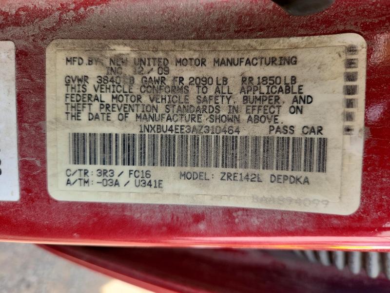 Aukcja sprzedaży 2010 Toyota Corolla, vin: 1NXBU4EE3AZ310464, numer aukcji: 66972576