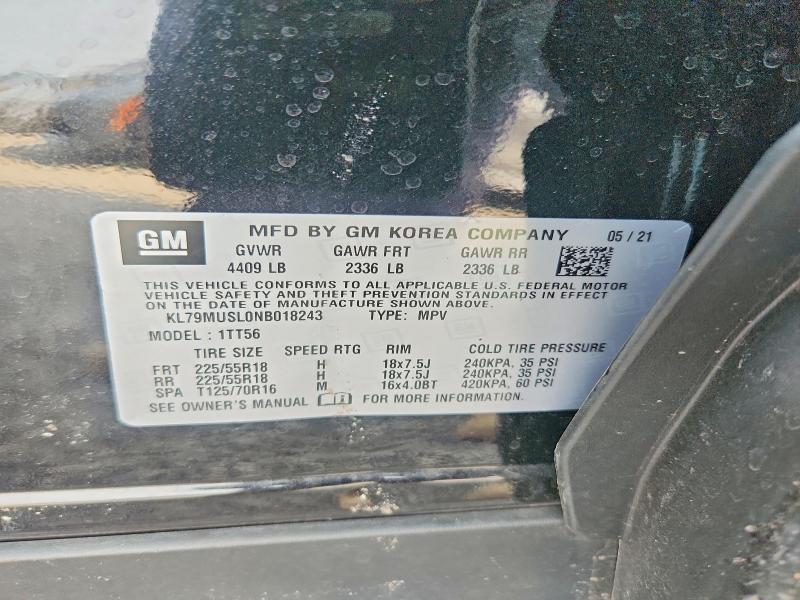 Продаж на аукціоні авто 2022 Chevrolet Trailblazer, vin: KL79MUSL0NB018243, номер лоту: 65191356