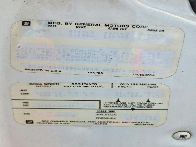 65688526 :رقم المزاد ، 1G3AV69Y8E9749245 vin ، 1984 Oldsmobile Delta 88 مزاد بيع