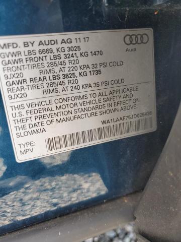 64008686 :رقم المزاد ، WA1LAAF75JD025436 vin ، 2018 Audi Q7 مزاد بيع