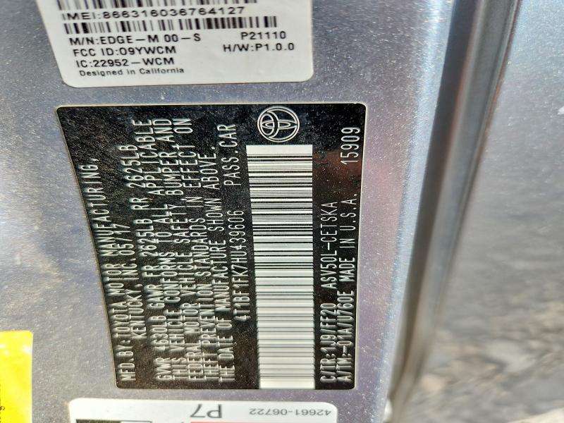 2017 Toyota Camry მანქანა იყიდება აუქციონზე, vin: 4T1BF1FK7HU439606, აუქციონის ნომერი: 66127356