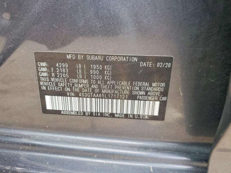 Продажа на аукционе авто 2020 Subaru Impreza, vin: 4S3GTAA65L1717121, номер лота: 66723106