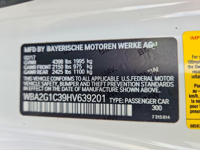 Aukcja sprzedaży 2017 Bmw M240i, vin: WBA2G1C39HV639201, numer aukcji: 65675626