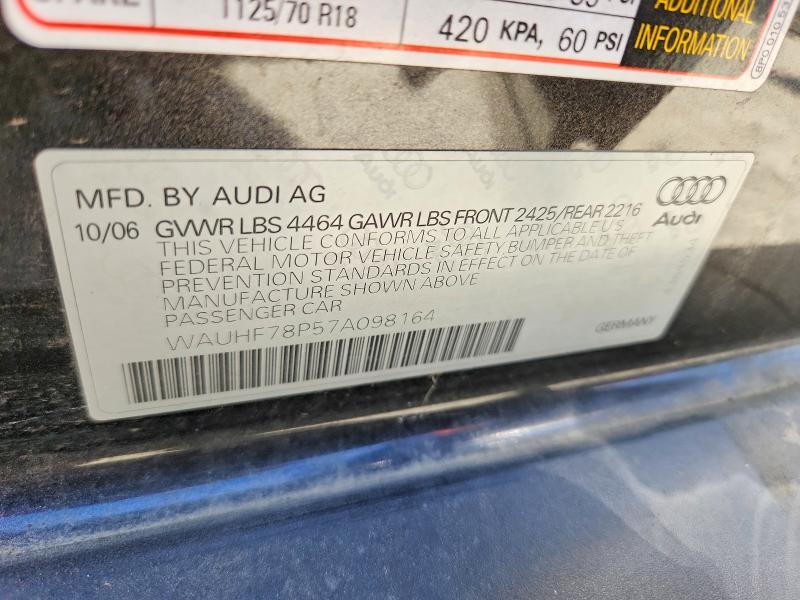 Aukcja sprzedaży 2007 Audi A3, vin: WAUHF78P57A098164, numer aukcji: 65935556